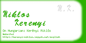 miklos kerenyi business card