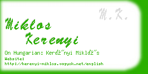 miklos kerenyi business card